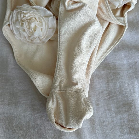 SAME Swim Rosette Cut Out One Piece in Faux Suede Cream - Picture 7 of 9